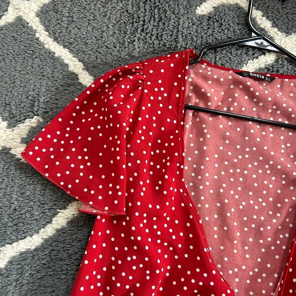 Polka Dot Tie Wrap Top - Picture 5 of 6